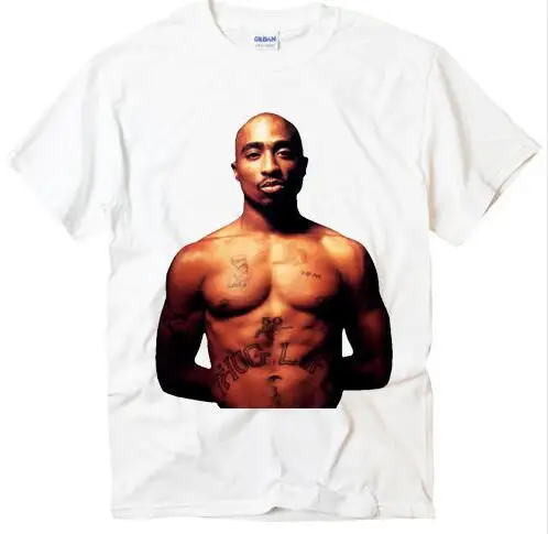 Футболка Tupac Thug Life мужская с татуировкой хлопковая тенниска в стиле хип хоп Топ