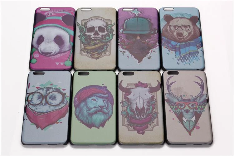 New Arrival Fashion Lovely Luxury Animal Head Hard Back Cover for iPhone 6Plus 5.5 inch Panda Dog Bear Case 1piece Freeshipping|head phones