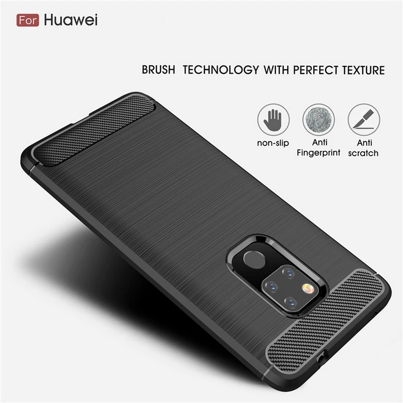 Brushed silicone soft phone case For Huawei Honor P8 P9 P10 P20 P30 lite Pro Nova 4 3E 2i P Smart+ Mate 9 10 20 Carbon Cover | Мобильные