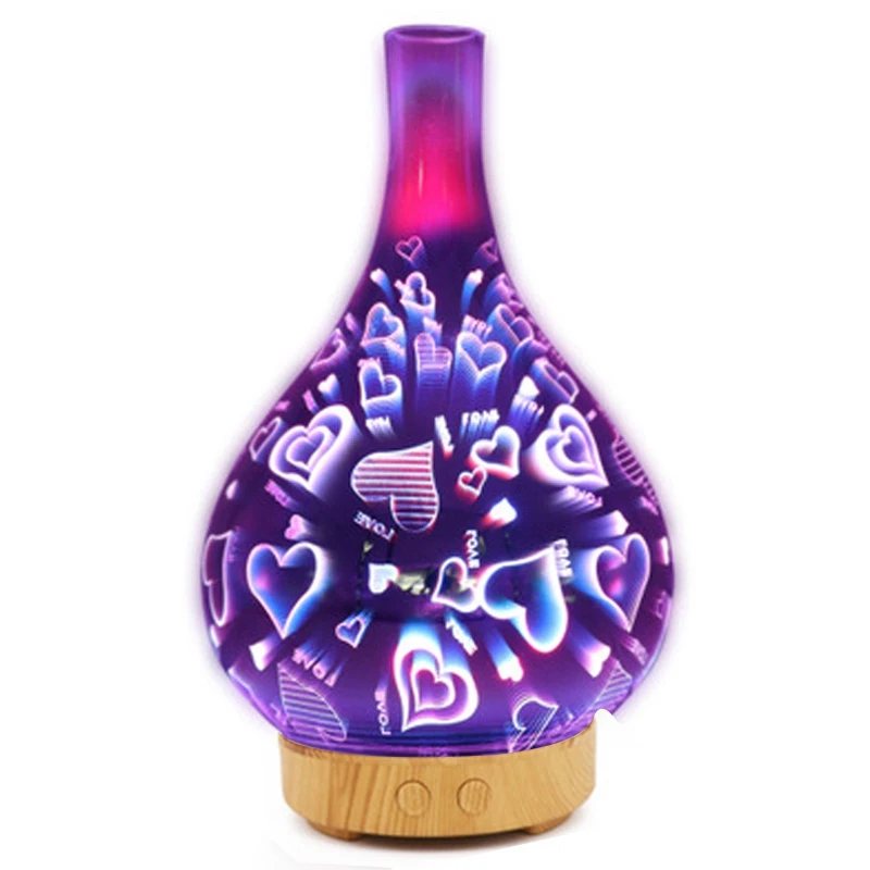Ultrasonic Air Humidifier 3D Heart Led Night Light Essential Oil Aroma Diffuser Aromatherapy Machine Moistener Atomizer Us Plu | Бытовая