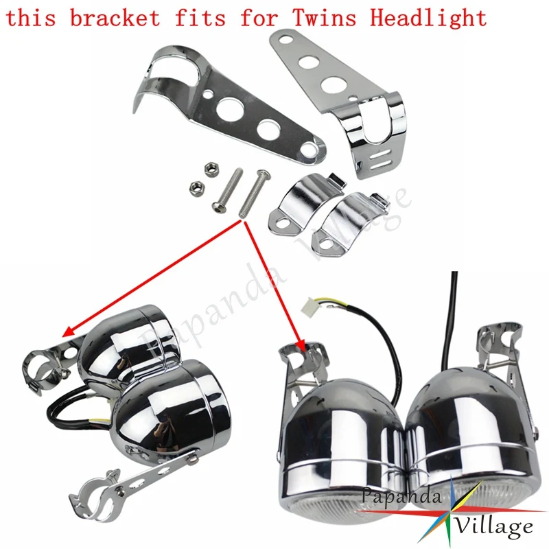 Universal Motorbike Headlight Brackets Fork Mount Clamps 38-44mm Headlamp Holders for Harley Honda Yamaha Cafe Racer Chopper | Автомобили
