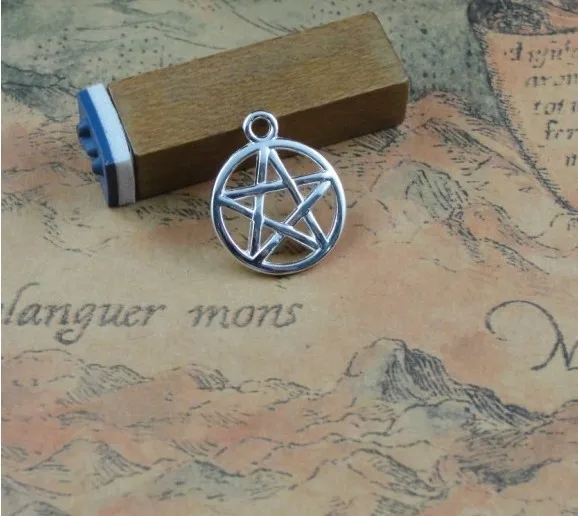 

A2487 Free Shipping! 100pcs/lot 16mm Antique silver Pentacle accessories and Necklace Fashion Jewelry Clothing Accessories
