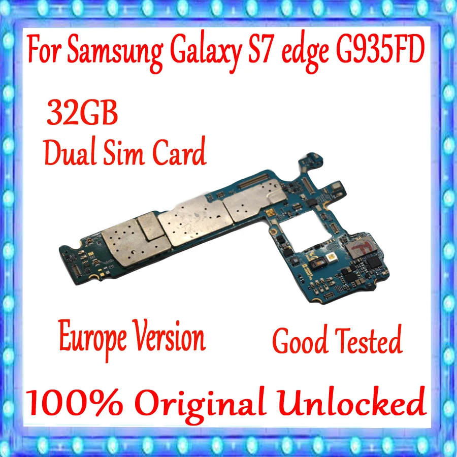 Две Sim-карты для Samsung Galaxy S7 Edge G935FD разблокированная основная материнская плата 32
