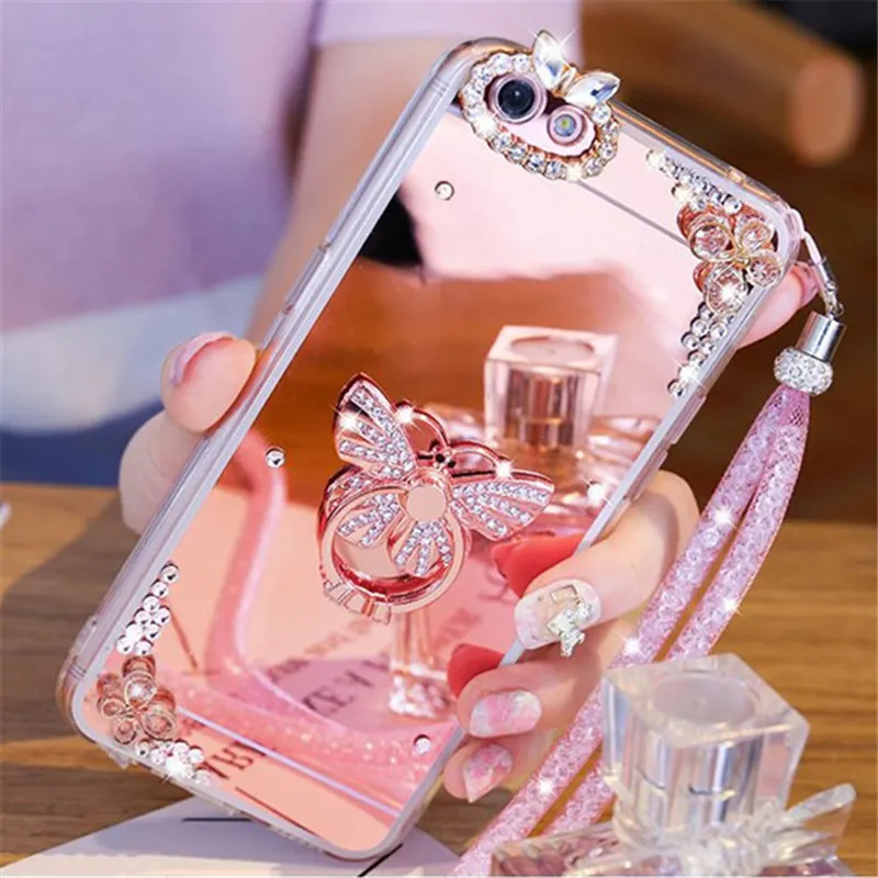 Для samsung J3 J5 J7 2016 2017 Prime J4 J6 Кристалл Rhinestone gemstone зеркальный чехол для задней панели