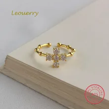 Leouerry 925 стерлингового серебра крест бамбуковые кольца с костями