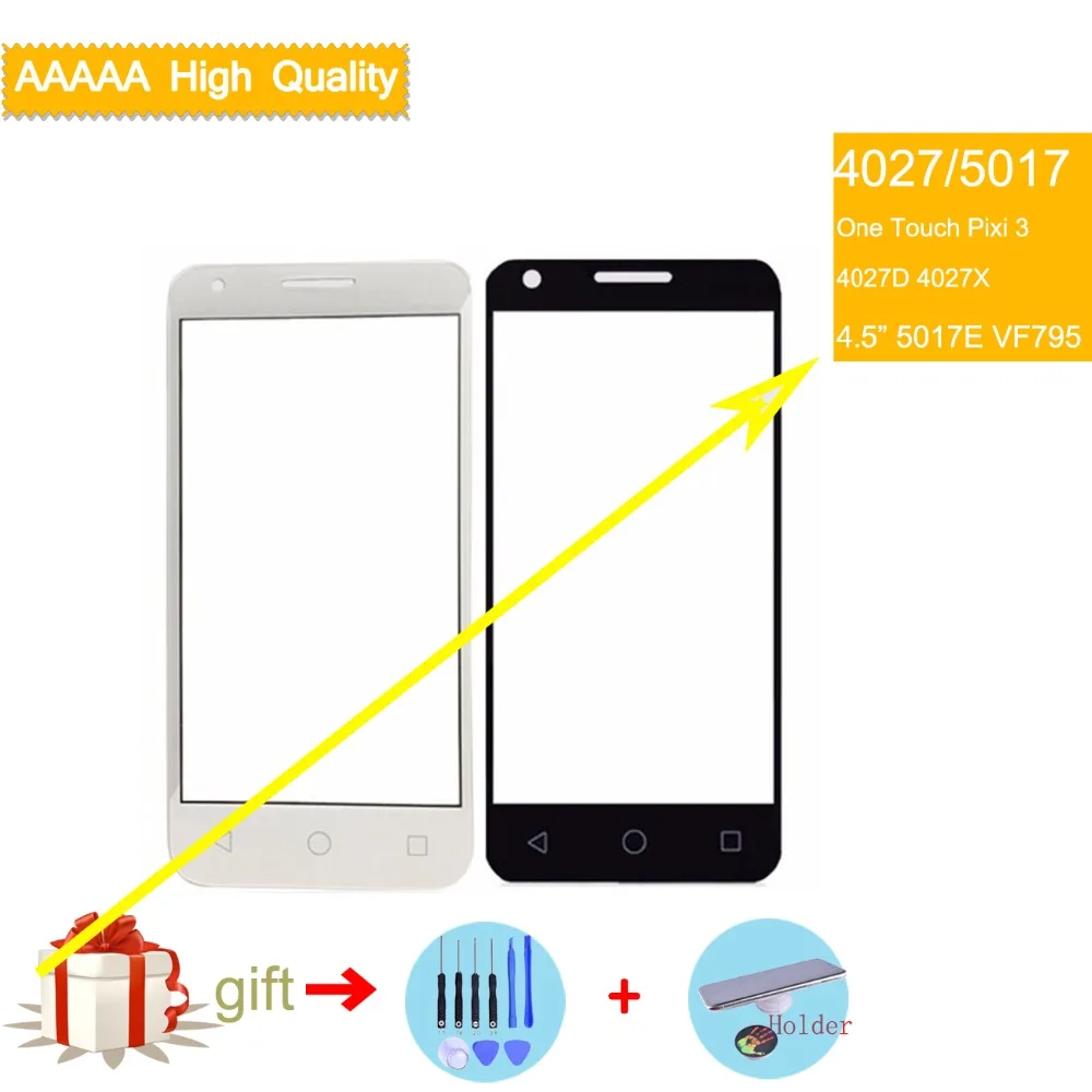 4 5 &quotдля Alcatel One Touch Pixi 3 4027D 4027X5017 5017E VF795 OT4027 4027 Smart speed 6 передняя внешняя стеклянная