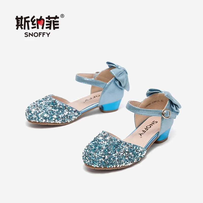 

2019 New Children Princess Party Shoes For Girls High Heels Dress Shoes Rhinestone Glitter Kids Girls Wedding Shoes TX426