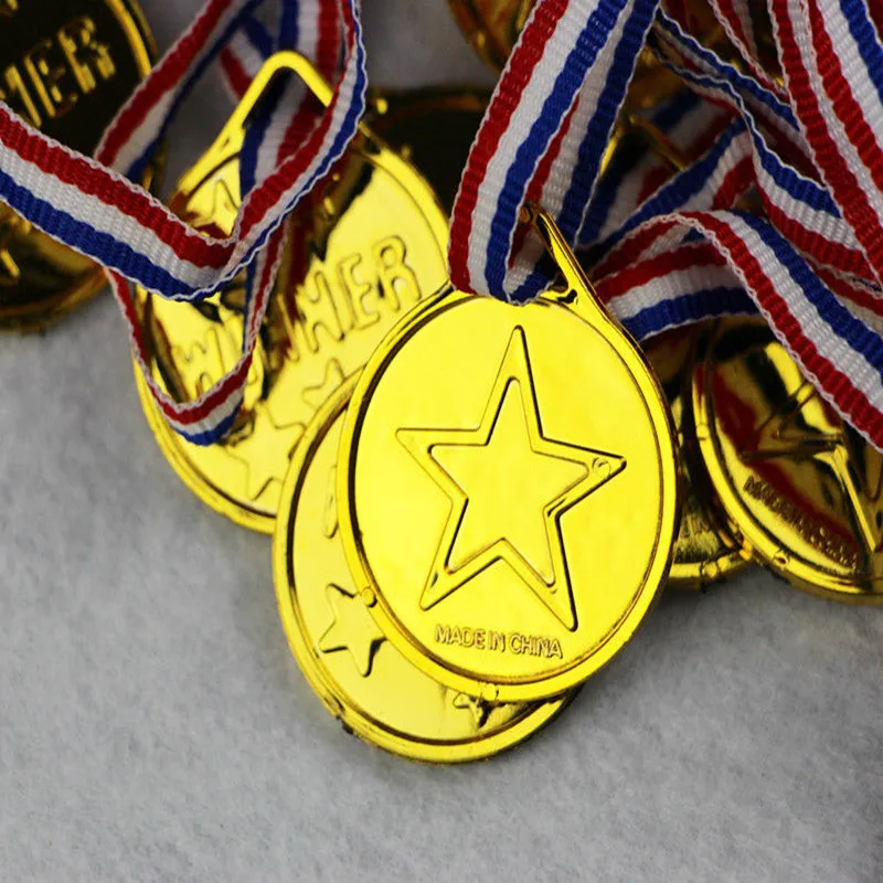 12 шт. пластиковые медали победители Goldtone для мальчиков и девочек
