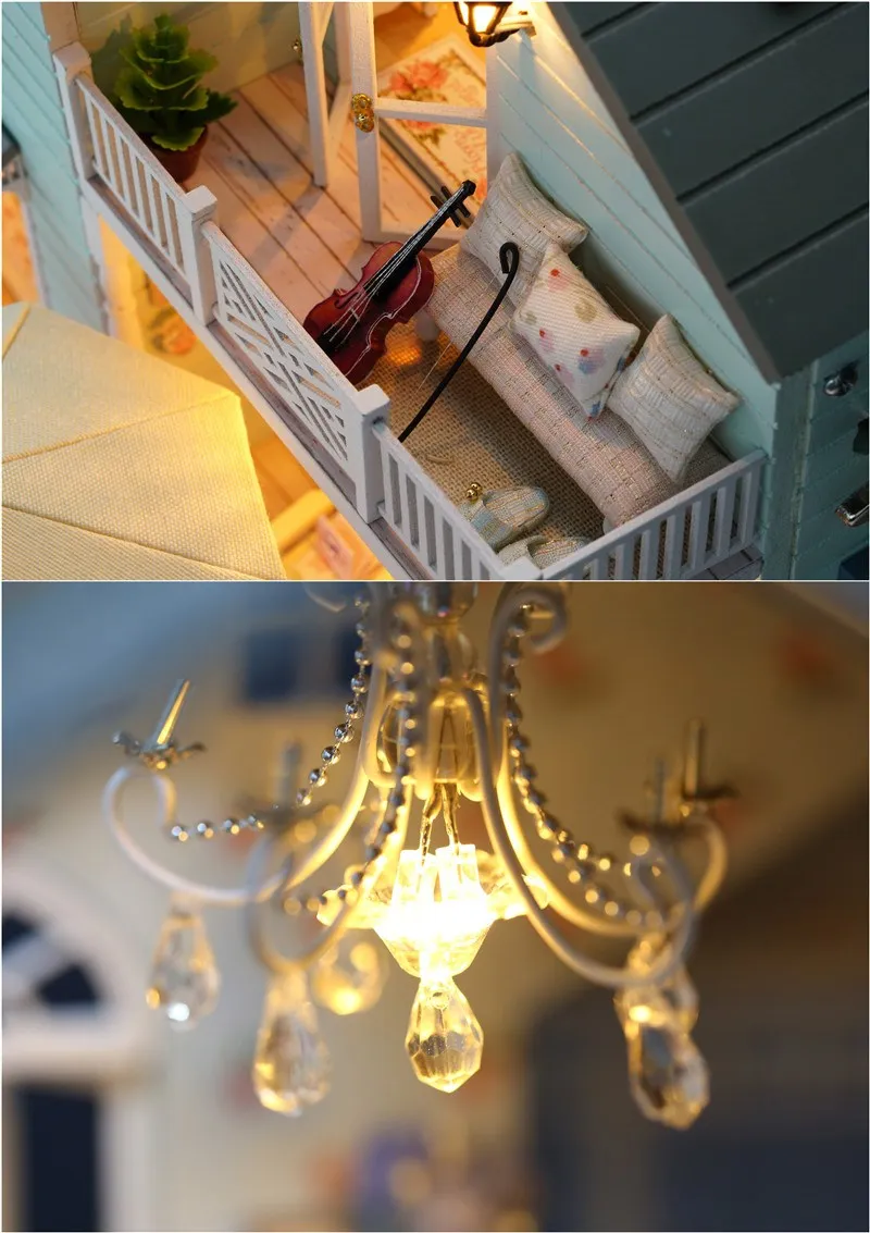 CuteRoom ручной работы A-035-A Queens Town DIY кукольный домик Миниатюрная модель с светильник коллекция музыки подарок