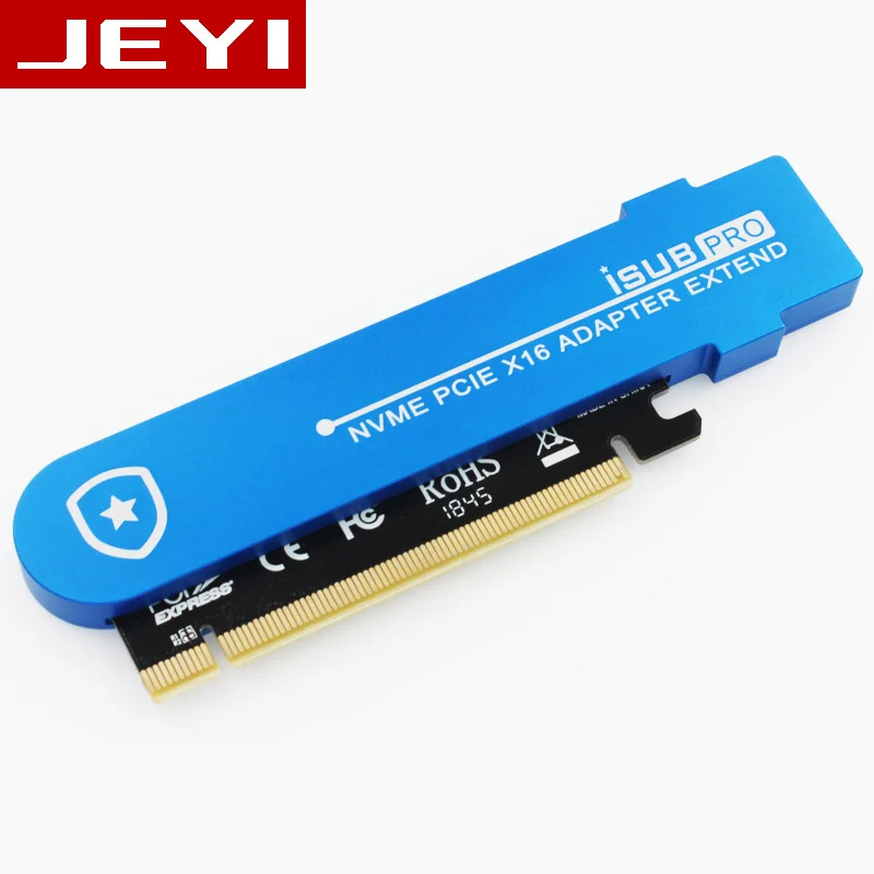 JEYI iSUB PCIE3.0 NVME адаптер x16 PCI-E полная скорость M.2 2280 алюминиевый лист теплопроводность кремния вафельное охлаждение