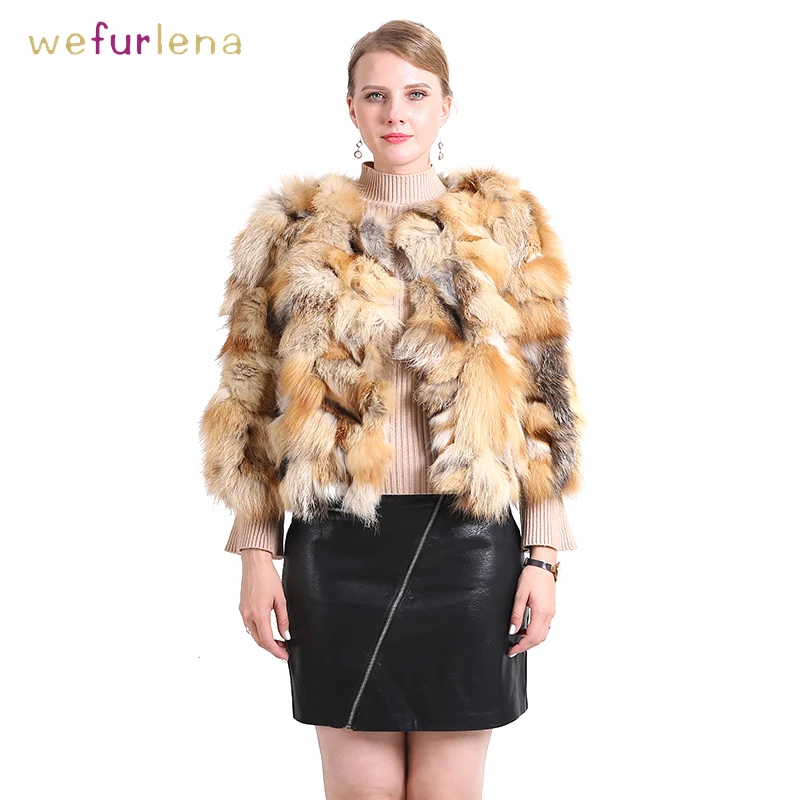 Short Red Fox Fur Genuine Coat Real Natural Waistcoats Winter Jacket Women Clothes Coats for Female |
