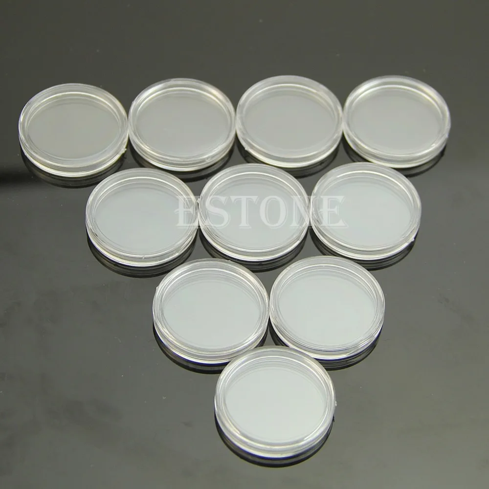 10 шт. прозрачные круглые Чехлы для монет капсулы хранения пластиковые 23 мм|capsule