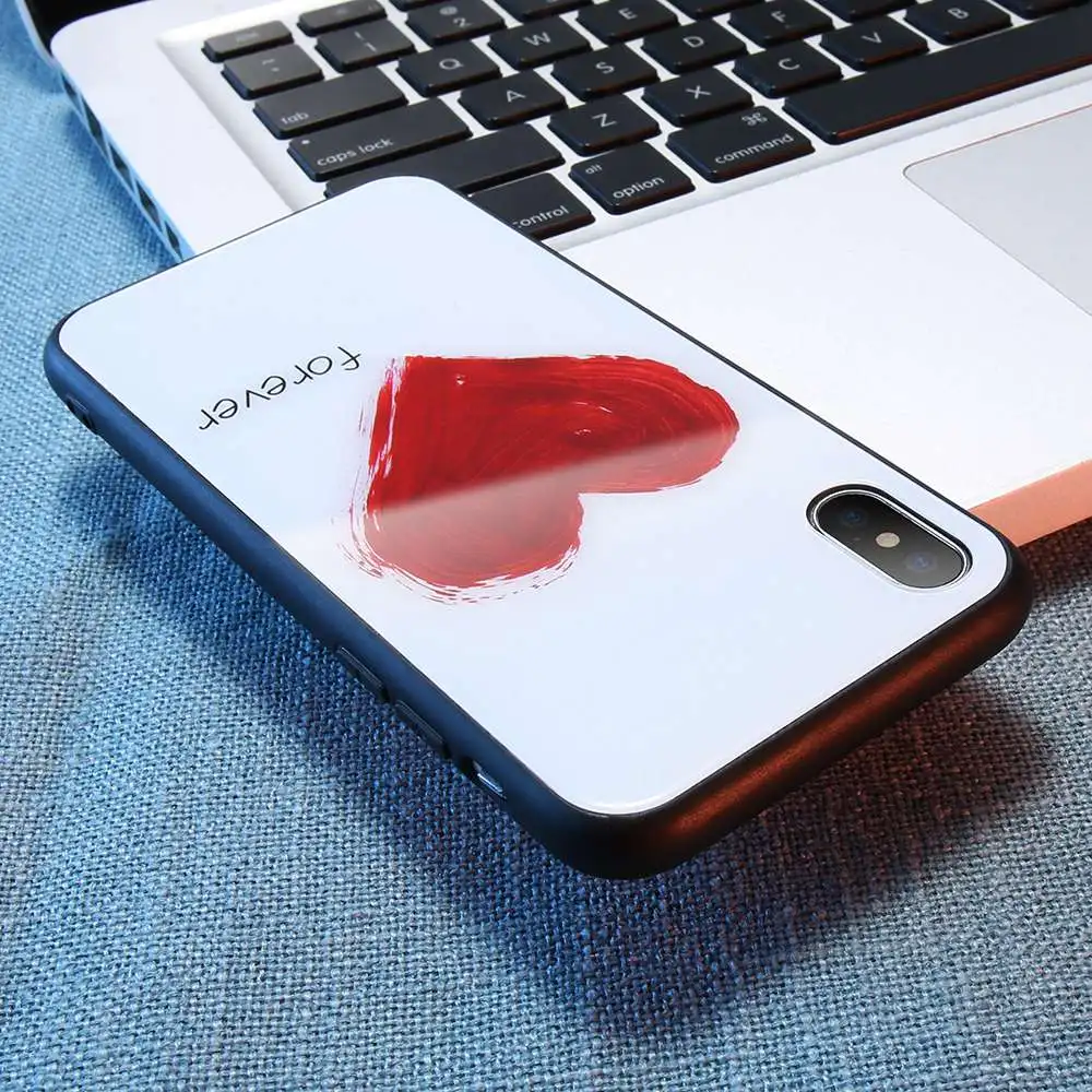 KISSCASE Glitter Phone Case For iPhone X 10 7 8 Plus Full Coverage HD Tempered Glass Cases 6 6s Cover Coque |