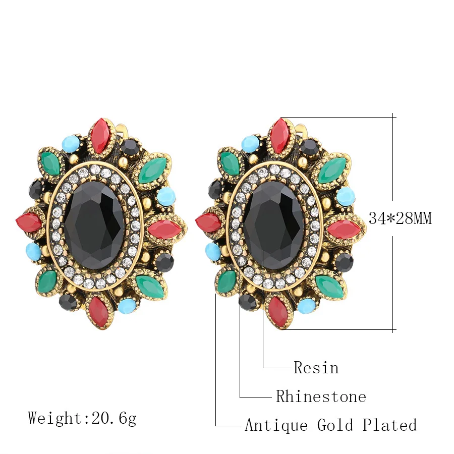 Кинели богемный Большой Хрустальный цветок серьги для женщин античное золото