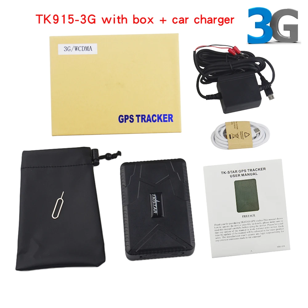 3GTK915box withcharg 3g TK915 gps трекер для 3g WCDMA сильный магнит с сигнализация, отслеживающая движение автомобиля gps трекер Водонепроницаемый автомобильный gps-трекер 12-24 в автомобильный трекер - Цвет: 3GTK915box withcharg