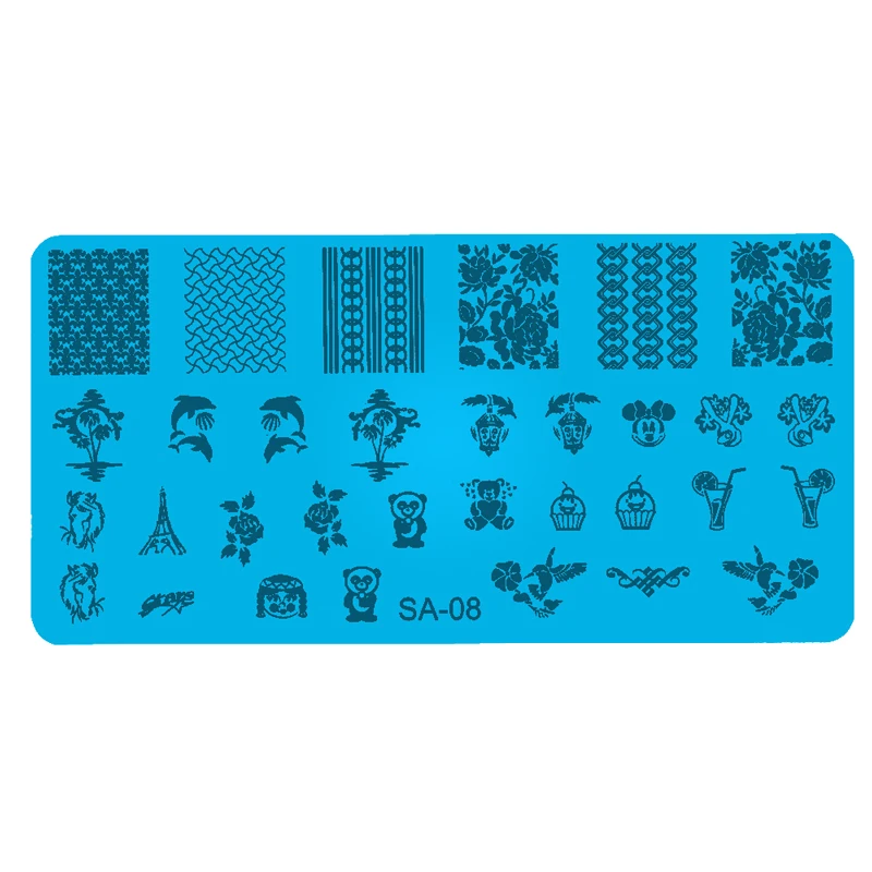 

DIY Image 6CM*12CM Series Stamping Plates Fashion Nail Art Templates Stencils nail stamp sea & panda Styles plate