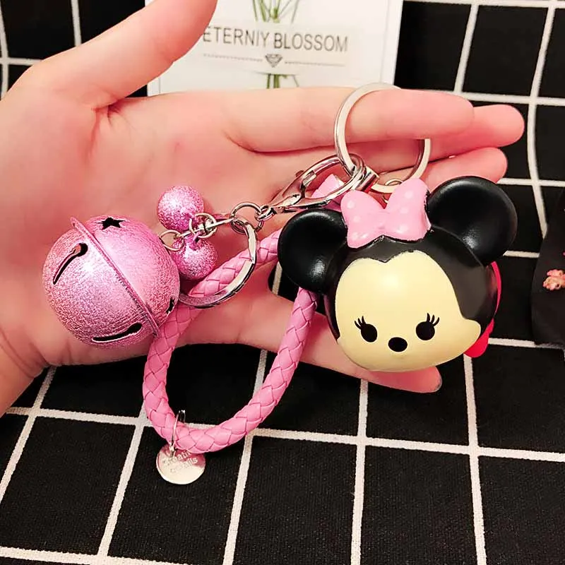 Брелок для ключей с героями мультфильмов Микки ПВХ 1 шт. мини фигурка аниме кольцо