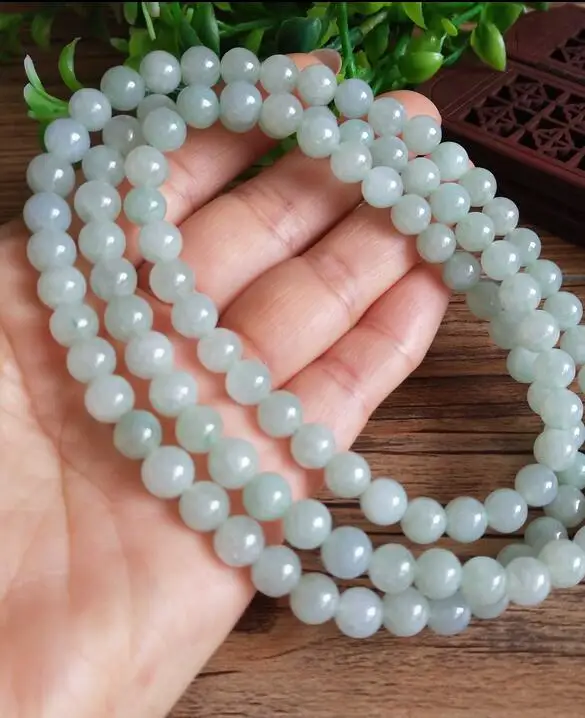 Ожерелье из 100% натуральных бусин нефрита и зеленого желтого цвета 8 мм | Украшения