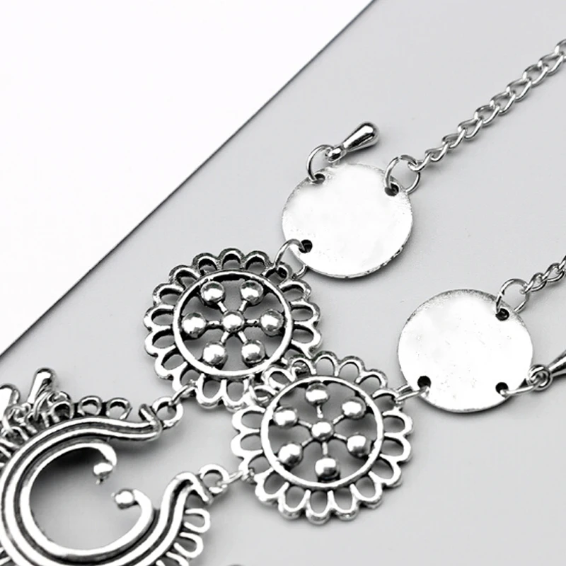 1pc Bohemian Jewelry Antique Silver Color Hollow Flower Chain Anklets Beach Barefoot Sandals Foot Boho Chic | Украшения и