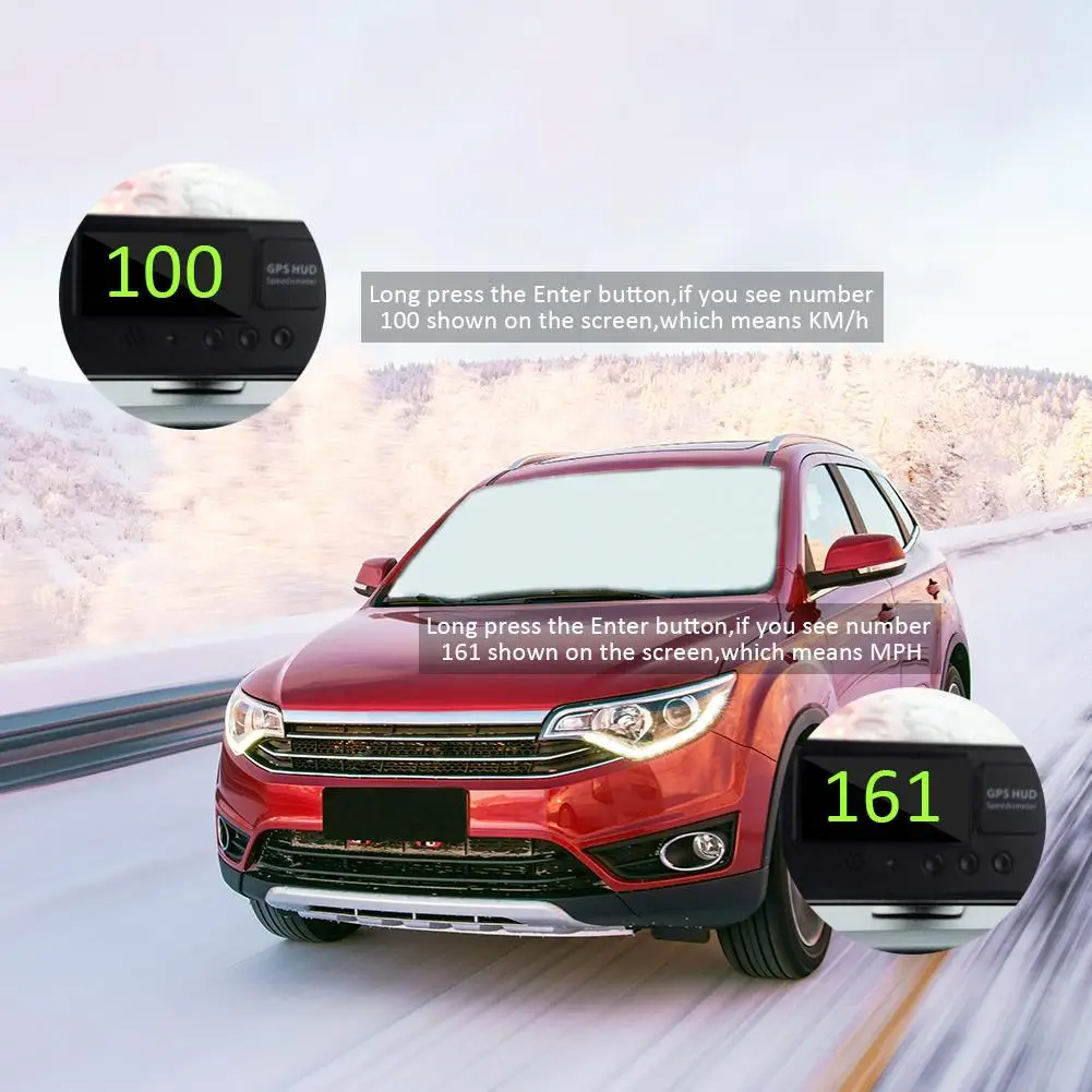 2019 Новый C60S Автомобильный цифровой gps измеритель скорости дисплей км/ч MPH для