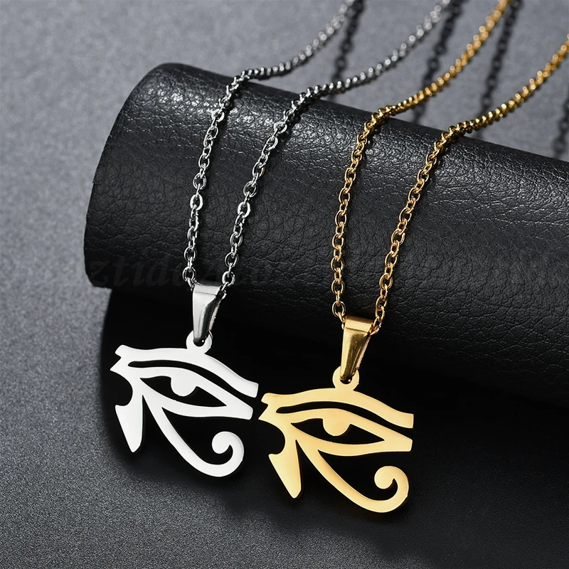Atoztide Ancient Evil Eyes Of Horus Pendant Necklace For Women Men Egyptian Stainless Steel Chain Amulet Jewelry Gift | Украшения и