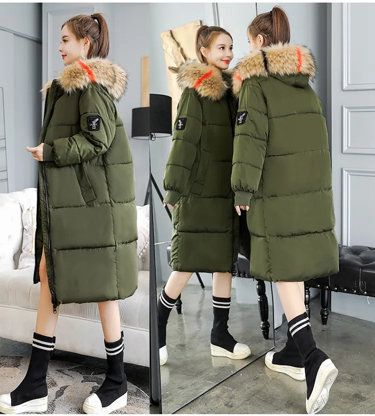 Большие размеры, XL-7XL, зимние парки, женские пуховики, хлопковые куртки, меховой воротник, с капюшоном, утепленные пальто, женские длинные базовые пальто, верхняя одежда, G202