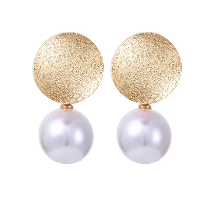 New Personality Creative fashion ear jewelry High Quality Good metal Imitation round Pearl Earrings | Украшения и аксессуары