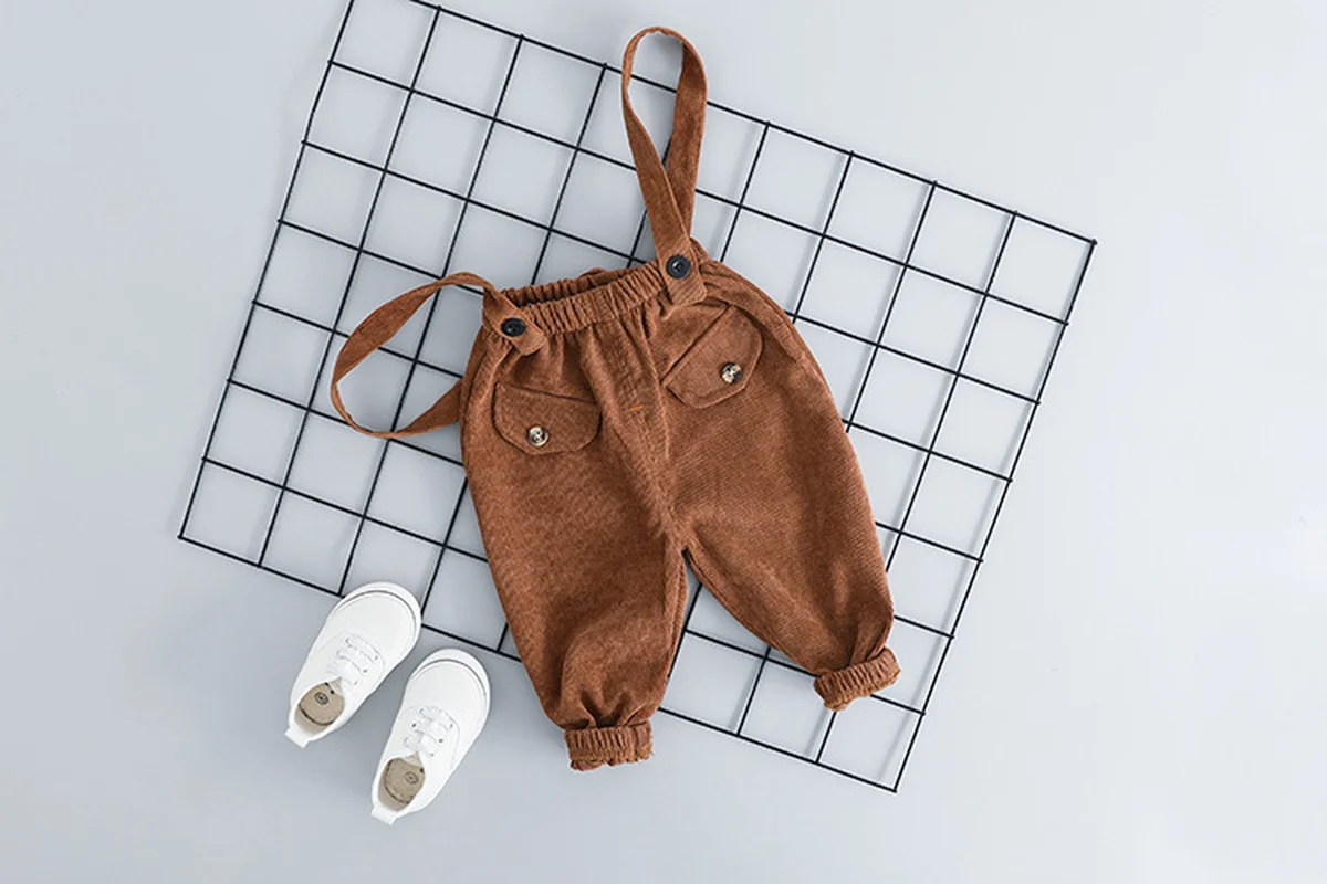 Autumn New Cotton Shirt Backband Boy Suite Baby Long Sleeved Collar Two-piece Set |