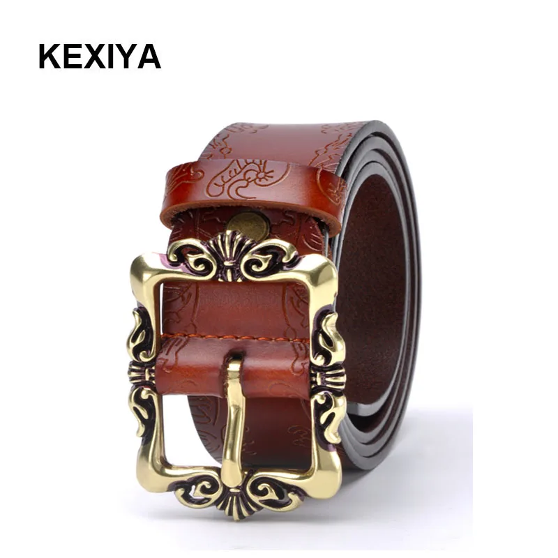KEXIYA 2017 модный широкий ремень из натуральной кожи для женщин винтажный цветочный