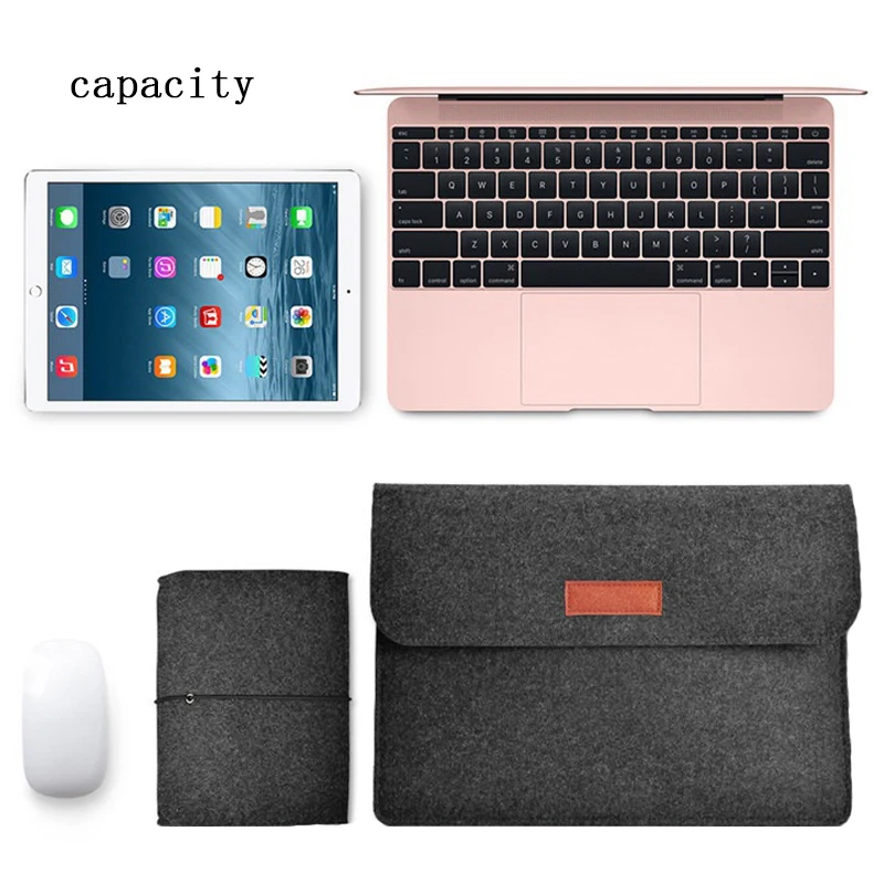 Шерстяной войлочный чехол для ноутбука Macbook Air 13 новая сумка Pro 3 2019 11 12 15 Xiaomi 6