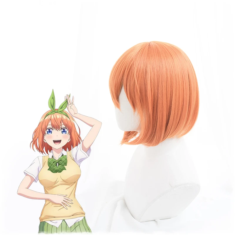 Nakano Yotsuba парик из Quintuplets Cosplay Gotoubun No Hanayome короткие оранжевые синтетические волосы