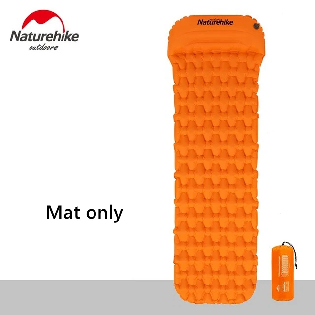 Orange mat only Naturehike спальный коврик с подушкой Ручной пресс надувной кемпинг матрас сверхлегкий открытый туристические палатки коврики - Цвет: Orange mat only