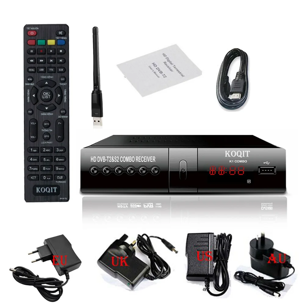 With USB Wifi Интернет спутниковый ресивер FTA цифровой ТВ-тюнер DVB t2 s2 комбо наземный Wifi искатель m3u рецептор DVB-T2 приставка Youtube - Цвет: With USB Wifi