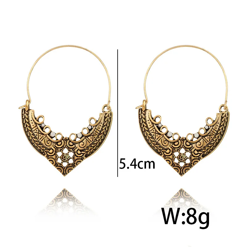 Новые ретро серьги пирсинг резные Богемия народном стиле в Европе|retro style|earrings