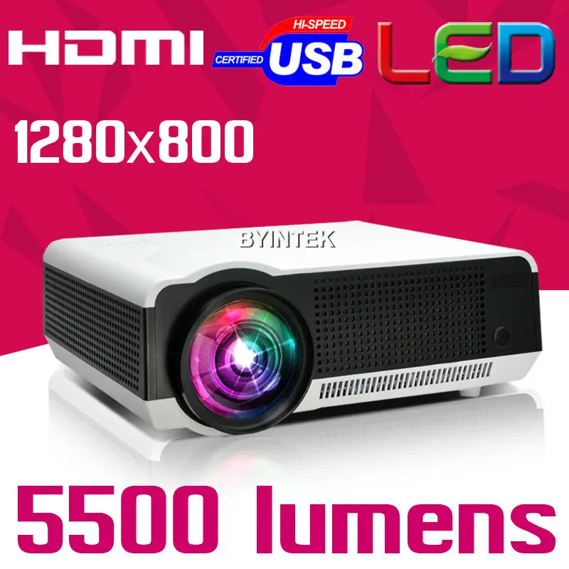 2016 Hotsale BYINTEK Новый Домашний Кинотеатр HD 1080 P Видео HDMI USB LCD LED Проектор FUll Proyector Projetor |