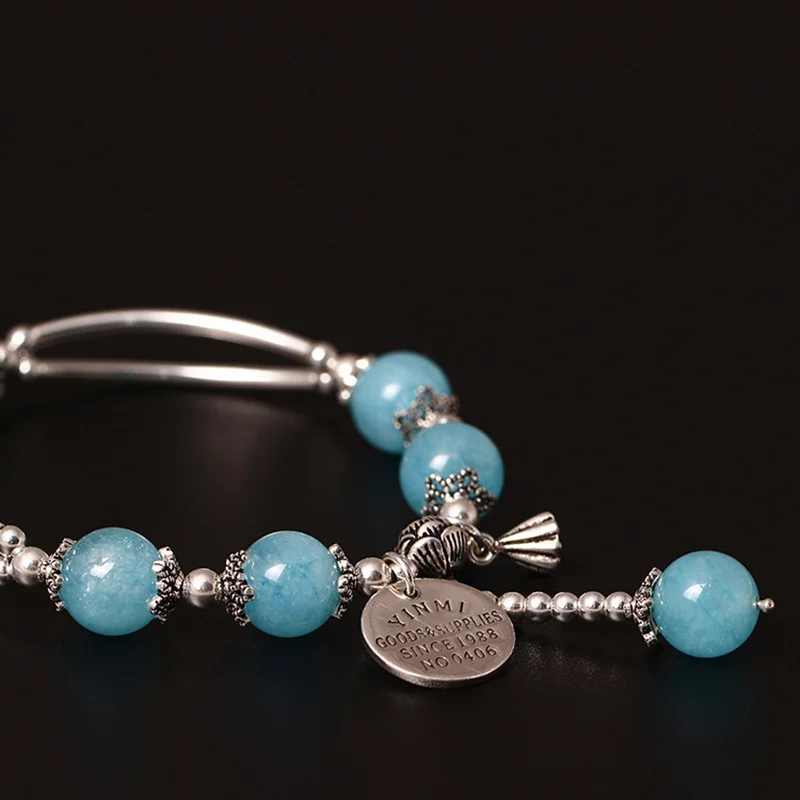 Женский браслет из серебра 925 пробы с бусинами натурального камня|bracelets for|bracelets for