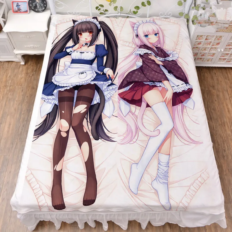 Постельное белье из молочного волокна аниме NEKOPARA с принтом шоколадной ванили