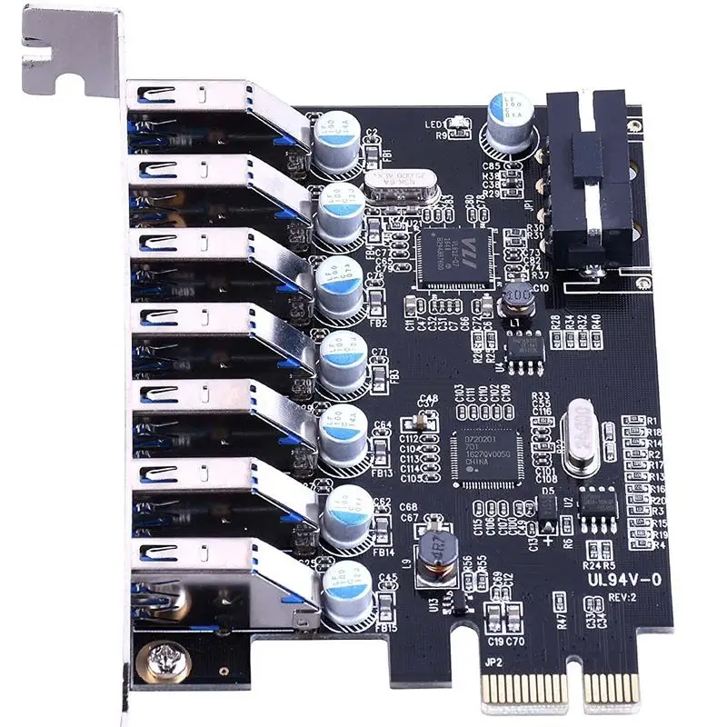 7 портовая карта расширения Superspeed USB 3 0 PCI E Express с 4 контактным разъемом питания 5 В