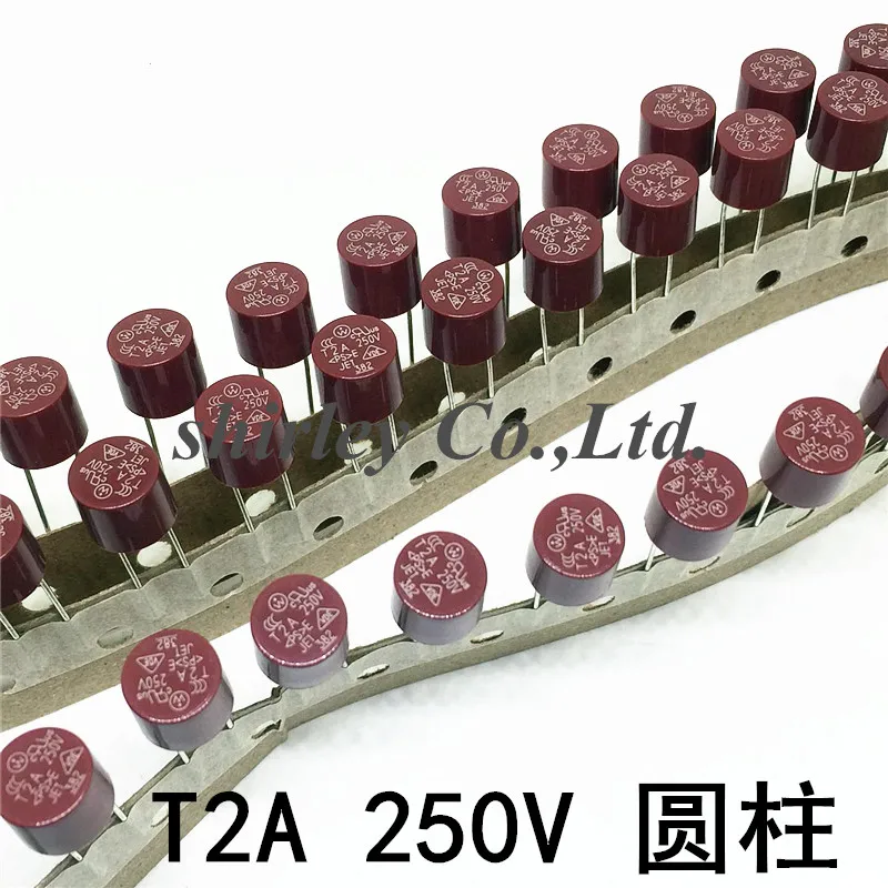 Цилиндрический предохранитель 2A T2A 250V 382 цилиндрический пластиковый плата