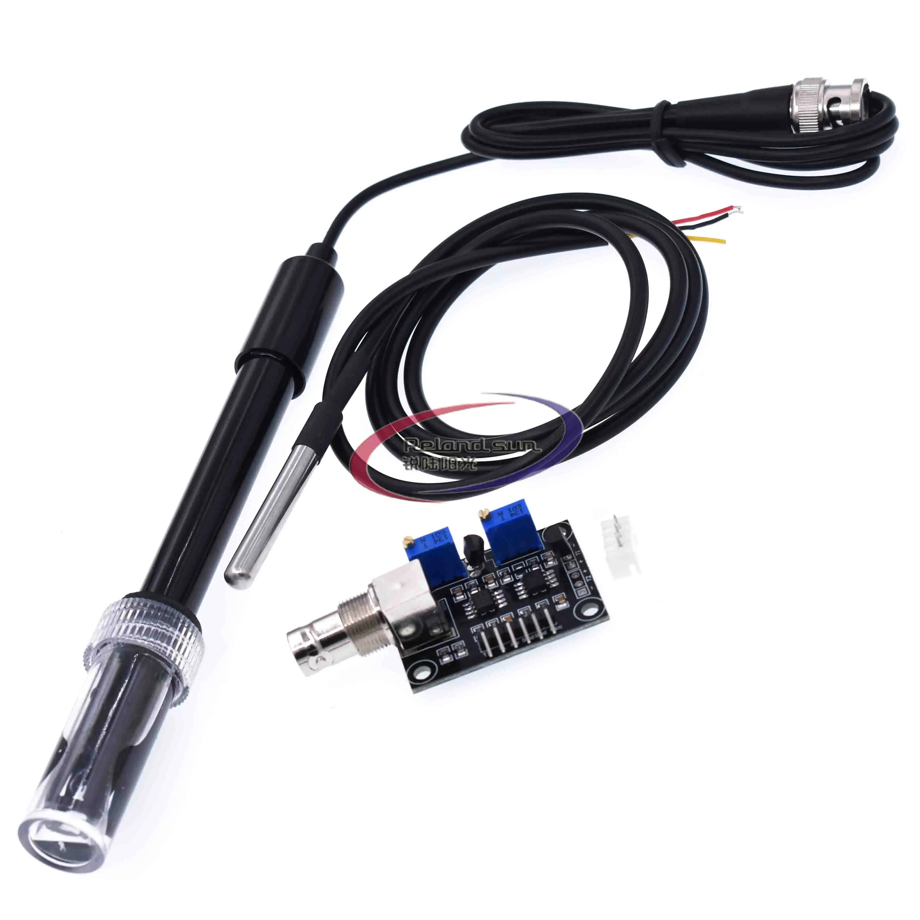 Модуль датчика обнаружения жидкого PH0-14+ рН электрод зонд BNC для Arduino - Цвет: sensor module 18B20