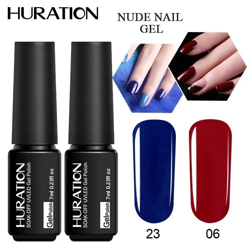 Huration 7 мл чистый Гель-лак цветной Гибридный УФ-Маникюр для ногтей Дизайн Сияющий