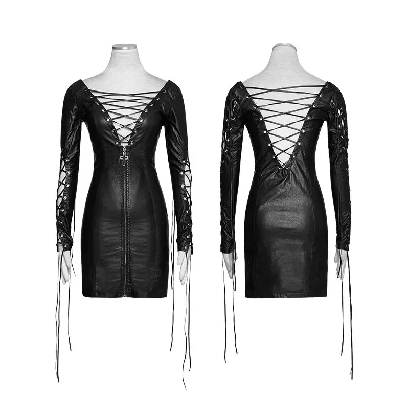 Женское летнее платье в стиле Панк rave привлекательное черное визуальный Кей