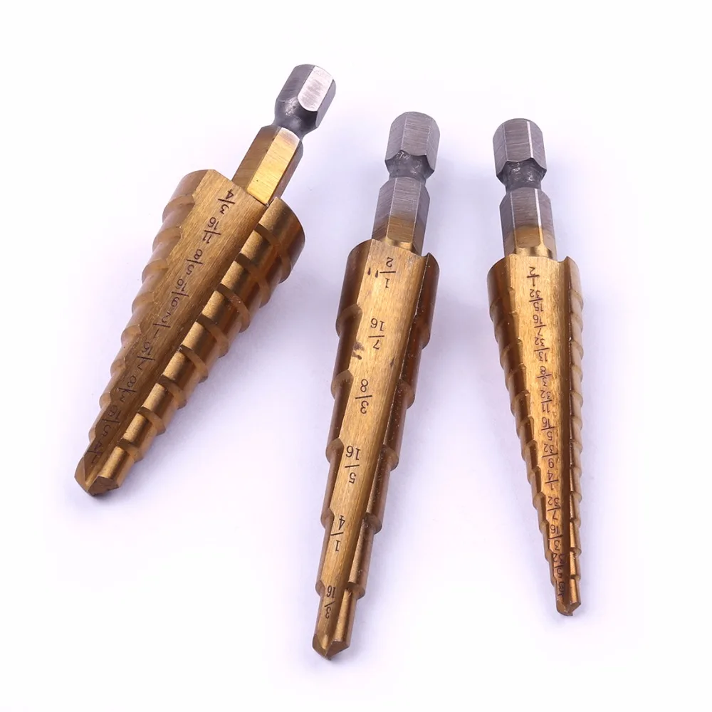 13 ступенчатые сверла HSS4241 с шестигранным хвостовиком 1/4''|drill tap tool|drill bit hole sawtool