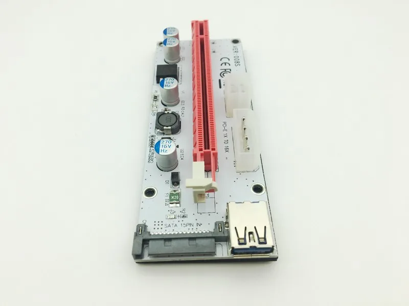 VER008S 3в1 Molex Power 60 см PCI E Riser Card 4pin 6pin Sata Express 1x до 16x удлинитель для майнинга