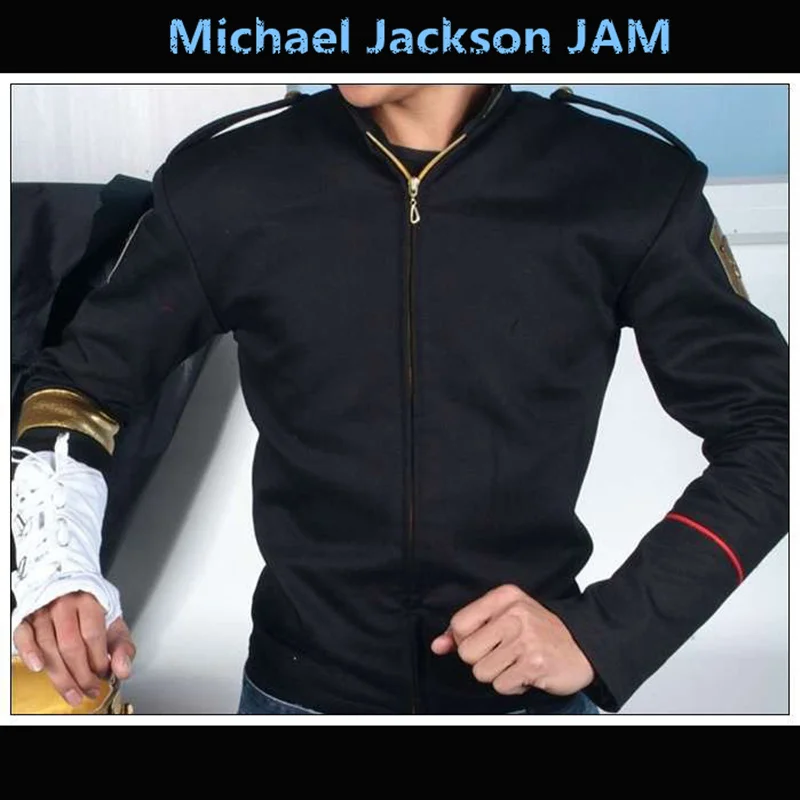 Rare MJ Michael Jackson Jam Dangerous Black Skinny Jacket And Glove Armbrace Cotton 100% in 1995s