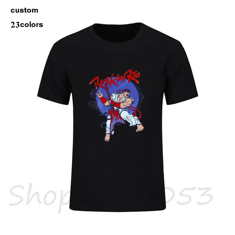 2018 уличная рок в рыу игра мужская футболка Топ черный хлопок музыка гитара