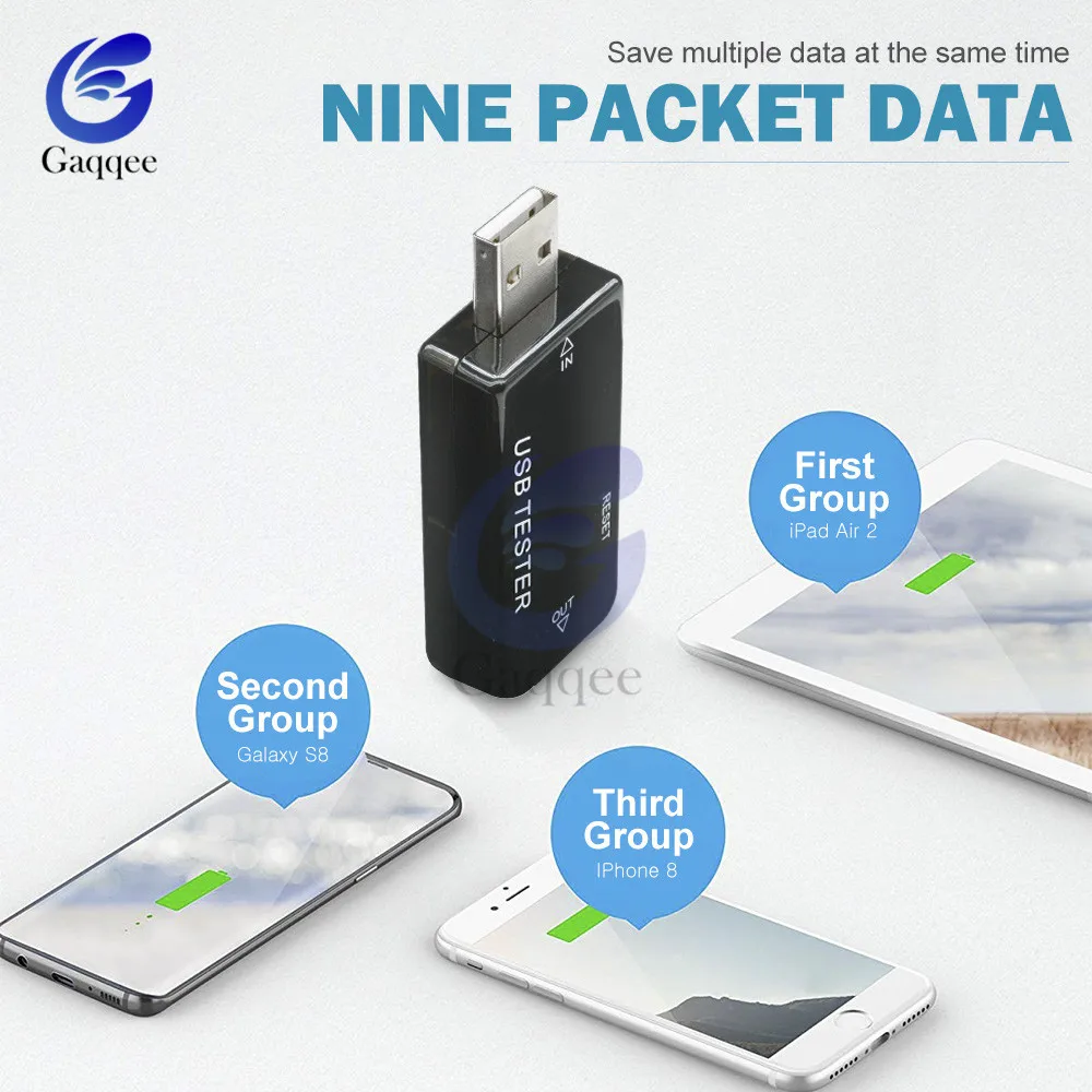 Вольтметр амперметр USB 8 в 1 QC2.0 QC3.0 4 30 электропитание измеритель напряжения тока