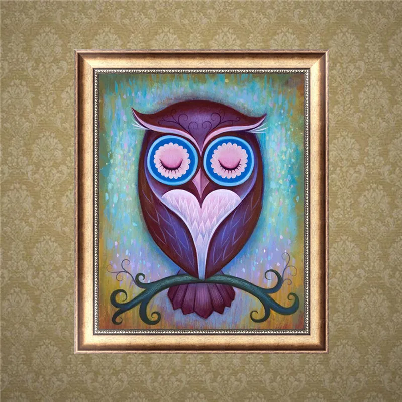 Cute Animal Owl Diamond Painting Cross Stitch Paste Rhinestone Embroidery DIY Needle Art for Home Decor | Дом и сад