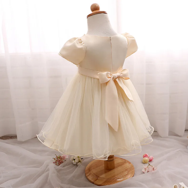 Платья для маленьких девочек с цветочным кружевом Одежда новорожденных Бальное