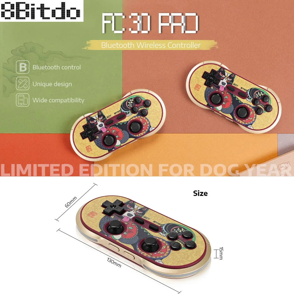 Ограниченная серия 8Bitdo FC30 Pro Bluetooth беспроводной геймпад джойстик для Windows Android MacOS